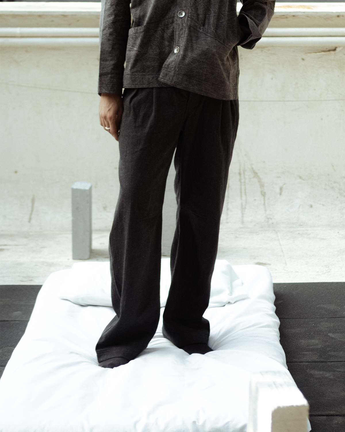 DARTED DENIM PANTS