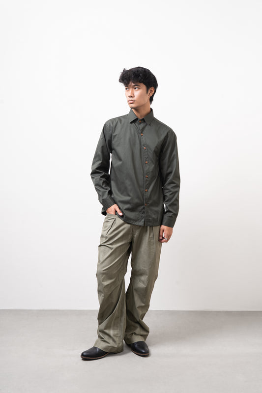 ASYMMETRIC SHIRT [Olive]